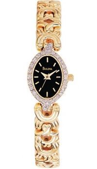 NIB LADIES GOLD TONE CARAVELLE BULOVA WATCH  