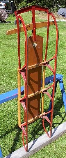 VINTAGE Wooden Snow Toboggan FLYER Sled YANKEE CLIPPER  