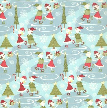 12 Days of Christmas elf elves blue FABRIC Moda  