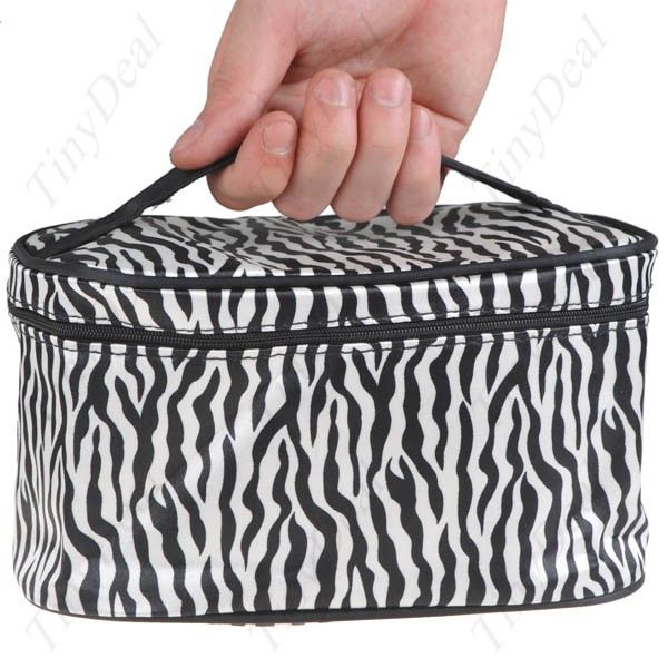 Zebra Pattern Cosmetic Make up Hand Case Bag HBI 7115  